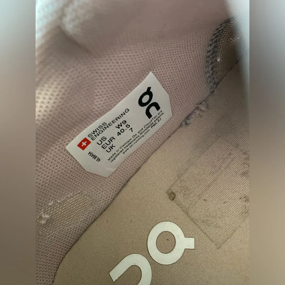 On Running Women's White Sneakers with Light Pink Accents